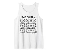 Cat Moods Funny Cat Emotion Chart Camiseta sin Mangas