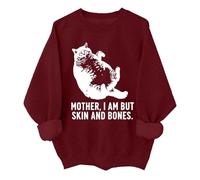 Cat Mother I Am But Skin And Bones - Sudadera divertida para amantes de los gatos, para mujeres y hombres, Burdeos, 3XL