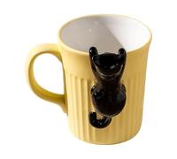 Cat Mug - 350ml Ceramic Coffee Cup, Cute Animal Drinkware, 11.5x9.7x8.5cm Aesthetic Desk Decor, Comfort Handle Design, Funny Tea Milk Water Mug For Home Bedroom Living Room Office Dorm