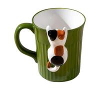 Cat Mug - 350ml Ceramic Coffee Cup, Cute Animal Drinkware, 11.5x9.7x8.5cm Aesthetic Desk Decor, Comfort Handle Design, Funny Tea Milk Water Mug For Home Bedroom Living Room Office Dorm