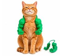 Cat Muscle Arms Costume, Funny Pet Accessory for Cats and Small Dogs (Green)