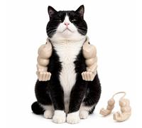 Cat Muscle Arms Costume, Funny Pet Accessory for Cats and Small Dogs (Skin Tone)
