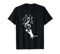 Cat Music Notes Partitura Kitty Músico Amante de Las Mascotas Arte Camiseta