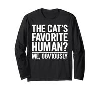 Cat My Favorite Child Cute Pet Lover Mom Dad Animal Owner Manga Larga