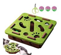 Cat Nail File Box - Caja interactiva para el cuidado de las uñas y la diversión, para rascar madera y rompecabezas con 3 cascabeles, papel de lija en el interior con bola (fieltro B)