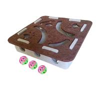 Cat Nail File Box | Felt Enrichment Toys | Cat Maze with Ball | Interactive Puzzle Toy For Home Living Room Play Area Apartment Behavior Training Alone Time After Meal Indoor Oudoor