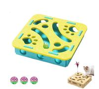 Cat Nail File Enrichment Box, Cat Felt Scratch Puzzle Box, Cats Puzzle, Stress-Free Nail Care Alternative to Clippers & Grinders, Interactive Toy for Indoor Cats (D)