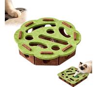 Cat Nail File Enrichment Box-Cat Puzzle Toy with 2 Track Balls, Puzzle Felt Maze Box for Indoor Cats Scratching and Hunting (Green,Round)