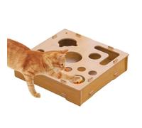 Cat Nail File Enrichment Box - Cat Scratch Puzzle Enrichment Box, Cats Nail File Scratcher Boxes, Wooden Enrichments Board Maze, Nails Files Boxes for Cats with Bell Ball for Puppy Rabbit House Play