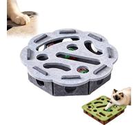 Cat Nail File Enrichment Box, Cat Scratch Puzzle Enrichment Box, Interactive Felt Cats Puzzle Toy with Bell for Indoor Cats Scratching and Hunting Mental Felt Maze Boxes (Gray B)