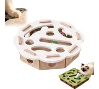 Cat Nail File Enrichment Box, Cat Scratch Puzzle Enrichment Box, Interactive Felt Cats Puzzle Toy with Bell for Indoor Cats Scratching and Hunting Mental Felt Maze Boxes (Beige B)