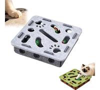 Cat Nail File Enrichment Box, Cat Scratch Puzzle Enrichment Box, Interactive Felt Cats Puzzle Toy with Bell for Indoor Cats Scratching and Hunting Mental Felt Maze Boxes (Gray A)