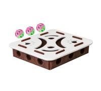 Cat Nail File Enrichment Box - Felt Cat Activity Maze, Rolling Ball, Interactive Enrichment Toy, Behavior Training Play System, Indoor Mental Stimulation Furniture Piece, Apartment Living Room