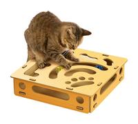 Cat Nail File Enrichment Box - Indoor Scratch Grooming Toy, Built-In Filing Panels with Interactive Play Openings, Encourages Healthy Claw Wear and Supports Natural Feline Behavior