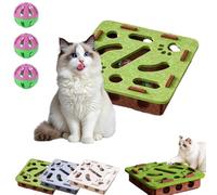 Cat Nail File Enrichment Box, Interactive Cat Scratch Puzzle Enrichment Box with Bell, Bite & Scratch Resistant, for Indoor Self Play, Scratching and Hunting Fun (verde)
