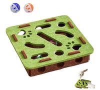 Cat Nail File Enrichment Box with 2 Bell Balls, Funny Cat Nail File Scratcher, Mental Felt Maze Puzzle for Scratching Hunting Play (D)