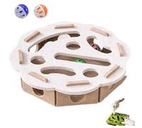 Cat Nail File Enrichment Box with 2 Bell Balls, Funny Cat Nail File Scratcher, Mental Felt Maze Puzzle for Scratching Hunting Play (H)