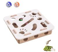 Cat Nail File Enrichment Box with 2 Bell Balls, Funny Cat Nail File Scratcher, Mental Felt Maze Puzzle for Scratching Hunting Play (G)