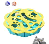 Cat Nail File Enrichment Box with 2 Bells, Cat Nail File Box, Puzzle Maze Toy for Indoor Cats Self Play Fun, Encourages Healthy Scratching (Type-H)