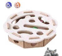 Cat Nail File Enrichment Box with 2 Bells, Cat Nail File Box, Puzzle Maze Toy for Indoor Cats Self Play Fun, Encourages Healthy Scratching (Type-F)