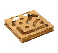 Cat Nail File Enrichment Box - Wooden Scratcher with Bell Ball | Cat Scratch Puzzle Box Alternative to Grinder for Pet Mental Stimulation, Indoor Play, Scratching, Boredom Relief, Interactive Toy