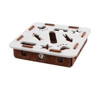 Cat Nail Scratcher, 30x30x7cm Felt & Fabric Puzzle Box with 2 Bell Balls, Fun Scratching Toy for Exercise, Mental Stimulation, Floor Play, Kitten, Home, Travel
