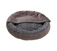 Cat Nest, Cozy Round Bed, Covered Donut Cushion Design, Soft Interior Padding, Pet Supplies for Kitten Travel and Outdoor Winter, Resting Comfort, Calming Puppy Sleeping, Compact Size, Soft Color