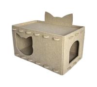 Cat Nesting Box, Felt Tunnel Bed, Kitten Scratcher House, Double Layer Design, Puzzle Assembly Structure, Soft Felt Material, for Camping, Home, Apartment, 21.65x14.96x12.99 Inches