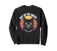 Cat Not In The Mood - Camisa Divertida Retro para Hombres y Mujeres Sudadera