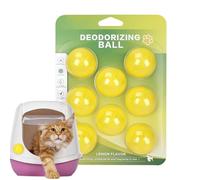 Cat Odor Deodorizer Balls - 8 Piece Natural Freshener, Long Lasting Air Freshener Balls with Stick on Design, for Nest Mats Cage Litter Boxes Shoes Closet Wardrobe Carpets Furniture, Eliminates Odors