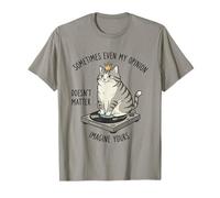 Cat On Record Player Imagina Que tu opinión no Importa Camiseta