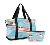 Cat on the Beach - Bolsa de viaje impermeable para gimnasio, deporte, bolsa de transporte con compartimento, Gato en la playa, Talla única, Bolsa de viaje