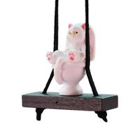 Cat On The Toilet Figurine Pendant - Unique Hanging Decor, Decorative Interior Charm | Cartoon Dashboard Display Ornament, Creative Automotive Mirror Pendant, for Car Rearview Mirror Display Use