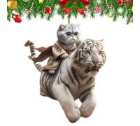 Cat Ornament - 2D Acrylic Cute Animal Pendants for Rear View Mirror Backpack Tote Home Door Handle | Realistic Car Decorations for Tree Truck SUV RV Vehicle Accessories Fun Gift for Cat Lovers