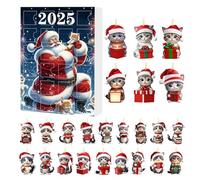 Cat Ornaments Christmas Countdown - 24 Day Acrylic Decoration Set | Cute 2D Kitten Ornament Holiday for Thanksgiving, Home, Offices, Door, Window, Tree, School, Dorm or Apartment Décor