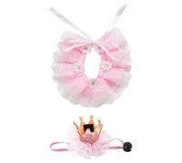 Cat Outfit - Pink Crown Scarf, Pet Princess Costume