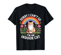 Cat Owners Playful Humor Sorry I Cant Go Im An Indoor Cat Camiseta