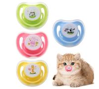 Cat Pacifier for Kittens - 4 Pieces Silicone Kitten Chew Toy, Butterfly-Shaped Teething Soother for Kittens & Puppies | Pet Pacifiers with Cover, Calming, Chewing, Bedtime & Naptime Teething Supplies