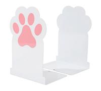 Cat Paw Bookends - 2-Piece Shelf Organizer, Iron Book Support for Holding, Modern Desk Book Ends, Storage Gear with Anti-Slip Base, Library Desk Tool for Organizing Displaying and Supporting