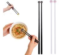 Cat Paw Chopsticks, Adorable Reusable Non-Slip Cat Chopsticks Perfect Gift for Cat Lovers and Fun Dining Experience (Black White)