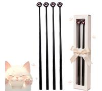 Cat Paw Chopsticks, Cute Black Cat Paw Design Funny Chopsticks, Reusable Lightweight Non-Slip Grip, Gift Idea for Cat Lovers (Black,2 pair)
