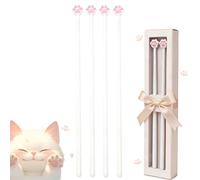 Cat Paw Chopsticks, Cute Black Cat Paw Design Funny Chopsticks, Reusable Lightweight Non-Slip Grip, Gift Idea for Cat Lovers (White,2 pair)