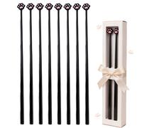 Cat Paw Chopsticks, Cute Black Cat Paw Design Funny Chopsticks, Reusable Lightweight Non-Slip Grip, Gift Idea for Cat Lovers (Black,6 pair)