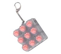 Cat Paw Clicking Keyring - Mini Desk Toy | 5.5x5.5x2.7cm Pocket Gadget with Crisp Button Sound, ABS Accessory with Lightweight Design, Stress Relief Trinket for Students, Compact Carry Item