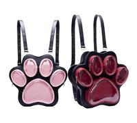 Cat Paw Ita Bag | Linda mochila ita | Bolsa de muñeca de gran capacidad con ventana de pantalla transparente | Bolsas de dolor en forma de gato estética para mujeres, niñas, amantes del anime