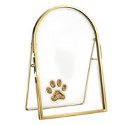 Cat Paw Keepsake Frame, Gold Metal Photo Frame, Double Sided Glass Frames