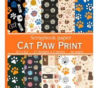 Cat Paw Print Scrapbook Paper: 22 Double Sided Sheets, Decorative Craft Paper Pad for Scrapbooking and DIY projects