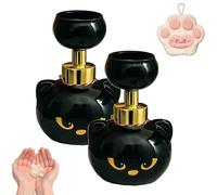 Cat Paw Soap Dispenser, Cute Cat Paw Print Foam Soap Dispenser, Creates Pawprint Shaped Bubbles Foaming Hand Dispensers, Refillable Empty Foam Liquid Container for Bathroom Kitchen (2pcs)