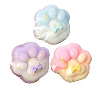 Cat Paw Squishy Paquete De 3,Lindos Y Suaves Juguetes Para Apretar Con Forma De Pata De Gato Para El Estrés,Juguetes Antiestrés De Silicona Para Apretar, Pata De Gato Creativa Para Niños, Niñas, Niños