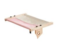 Cat Perch Large, Wooden Cat Perch, Cat Windowsill Nest, Adjustable Cats Lounger, Wooden Cats Perch for Large Cats Adjustable Windowsill Nesting Seat with Cushioned Beds Cover